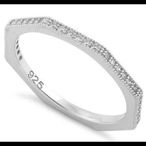 Sterling silver octagon ring